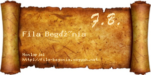 Fila Begónia névjegykártya